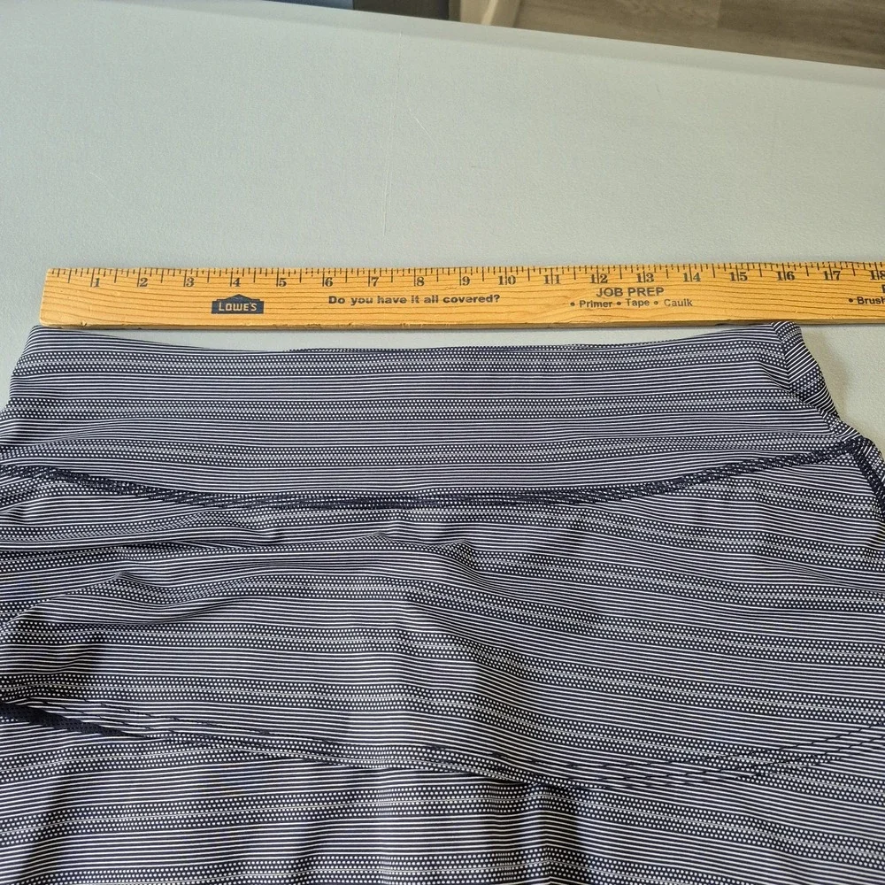 Athleta Skort Womens Large Navy Striped Tiered Ruffle Tennis Pickleball Golf